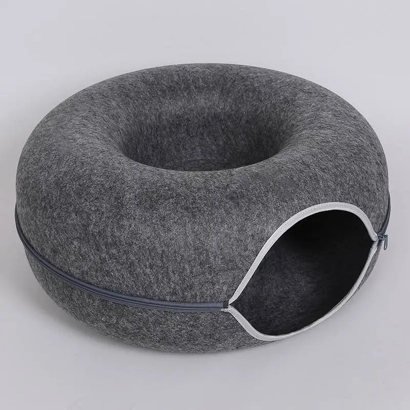 Felt Donut Tunnel Cat Bed