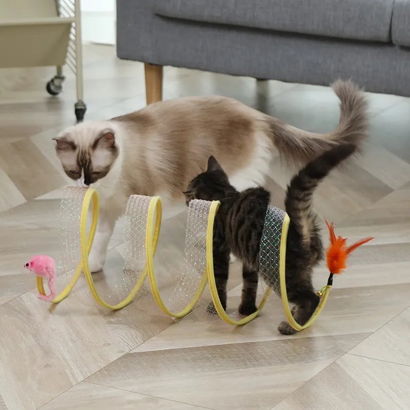 Spiral Play Tunnel with Teaser Toys